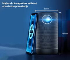 Byintek P30 prenosni mini projektor, 3D LED DLP, 350 ANSI lumnov, Android, Wi-Fi, Bluetooth 5.0, 1080p - Odprta embalaža