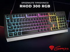 Genesis Rhod 300 RGB gaming tipkovnica, membranska, Anti-Ghosting, US