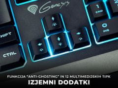 Genesis Rhod 300 RGB gaming tipkovnica, membranska, Anti-Ghosting, US