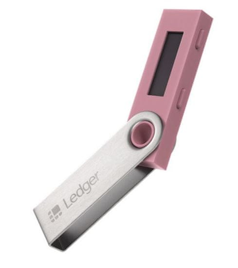 Ledger Nano S denarnica za Bitcoin in druge kriptovalute, roza