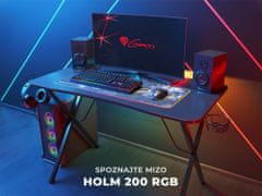 Holm 200 RGB gaming miza, 3x USB 3.0