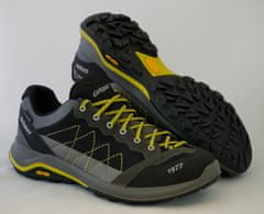 Grisport 14301 nizki treking čevlji, črno/sivi z rumenimi okrasnimi deli, 42