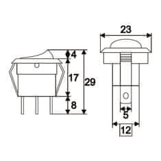 Handy 10x vgradno stikalo 16 A - 12 V DC, modra LED