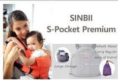 Sinbii Nosítko pre bábätko Premium Hipseat S-Pocket Set, Šedá