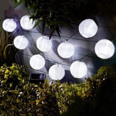 GARDEN OF EDEN LED solarni lampiončki - 10 belih luči, hladno bela LED - 3,7 m