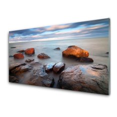 tulup.si Slika na akrilnem steklu Stones morje landscape 100x50 cm 2 obešalnika