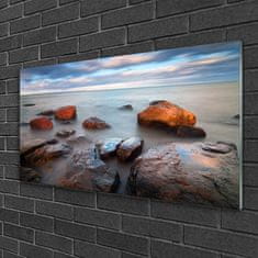tulup.si Slika na akrilnem steklu Stones morje landscape 100x50 cm 2 obešalnika