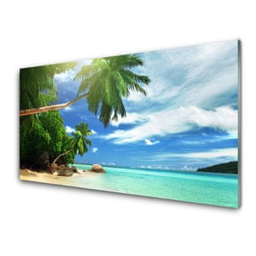 tulup.si Slika na akrilnem steklu Palm beach sea landscape 2 obešalnika