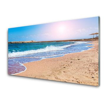 tulup.si Slika na akrilnem steklu Ocean beach landscape 4 obešalnika