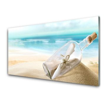 tulup.si Steklena slika Plaža bottle art pismo 4 obešalnika