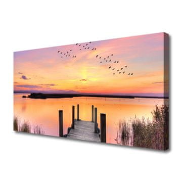 tulup.si Slika na platnu Pier sunset lake