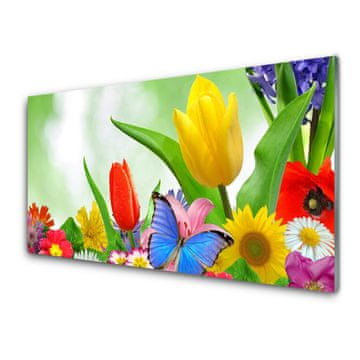 tulup.si Zidna obloga za kuhinju Butterfly flowers narava