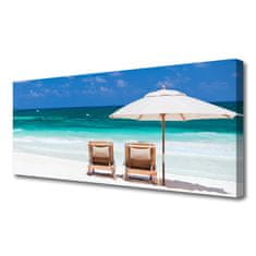 tulup.si Slika na platnu Dežnik plaža landscape 125x50 cm