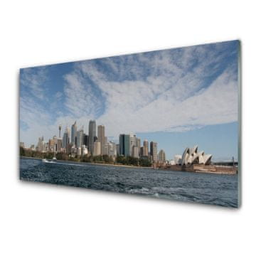 tulup.si Slika na steklu Morje mesto hiše sydney 4 obešalnika