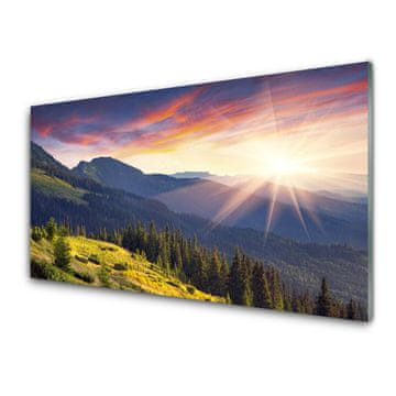 tulup.si Zidna obloga za kuhinju Sun mountain forest landscape