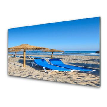 tulup.si Slika na steklu Plaža morje landscape 4 obešalnika