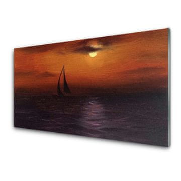 tulup.si Steklena slika Čoln sea landscape 4 obešalnika