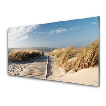 tulup.si Steklena slika Plaža landscape pot 4 obešalnika