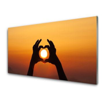 tulup.si Slika na steklu Roke heart ljubezen sun 4 obešalnika