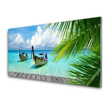 tulup.si Slika na akrilnem steklu Čoln sea landscape 4 obešalnika