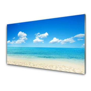 tulup.si Slika na steklu Sea blue sky 2 obešalnika