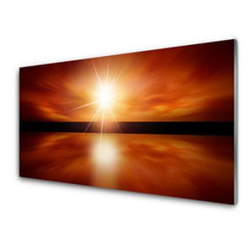 tulup.si Slika na steklu Sun sky voda pokrajina 4 obešalnika