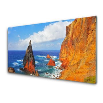 tulup.si Slika na akrilnem steklu Cliff sea coast 4 obešalnika