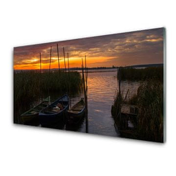 tulup.si Slika na steklu Čoln sea grass landscape 4 obešalnika