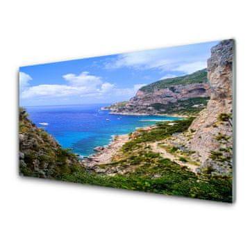 tulup.si Slika na akrilnem steklu Sea beach mountain landscape 2 obešalnika