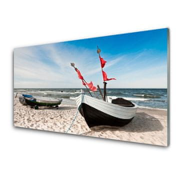tulup.si Slika na akrilnem steklu Čoln beach landscape 2 obešalnika