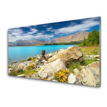 tulup.si Slika na steklu Sea rock landscape 2 obešalnika