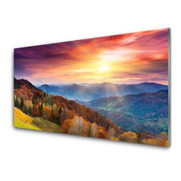 tulup.si Slika na akrilnem steklu The sun mountain forest landscape 2 obešalnika