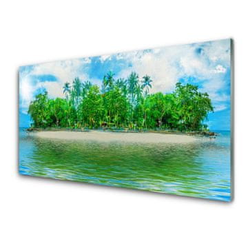 tulup.si Slika na steklu Sea island landscape 2 obešalnika