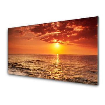 tulup.si Slika na steklu Sea sun landscape 4 obešalnika