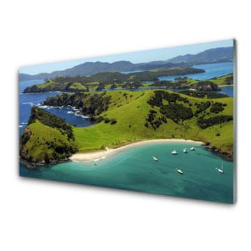 tulup.si Slika na akrilnem steklu Morje forest beach landscape 4 obešalnika