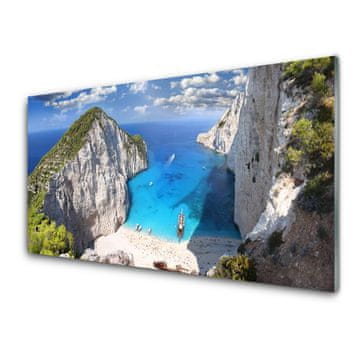 tulup.si Slika na akrilnem steklu Top bay beach landscape 4 obešalnika