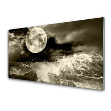 tulup.si Steklena slika Nočni moon landscape 4 obešalnika