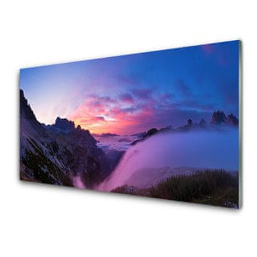 tulup.si Slika na akrilnem steklu Megla mountain sunrise 2 obešalnika