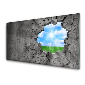 tulup.si Slika na steklu Hole razpokan wall 4 obešalnika