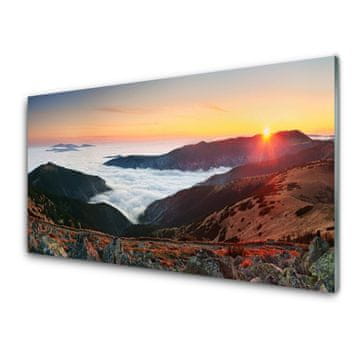 tulup.si Slika na akrilnem steklu Oblaki sun mountains landscape 2 obešalnika
