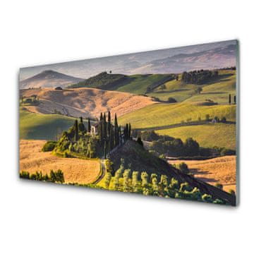tulup.si Slika na akrilnem steklu Upland landscape meadow cottage 4 obešalnika