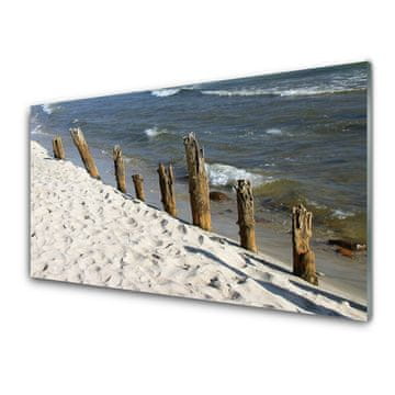 tulup.si Steklena slika Plaža morje landscape 2 obešalnika