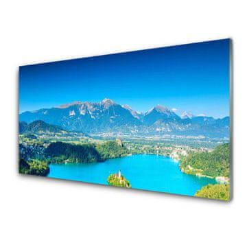 tulup.si Slika na akrilnem steklu Mountain lake landscape 4 obešalnika