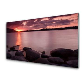tulup.si Steklena slika Morje stones landscape 2 obešalnika
