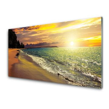 tulup.si Slika na akrilnem steklu Sun beach sea landscape 4 obešalnika
