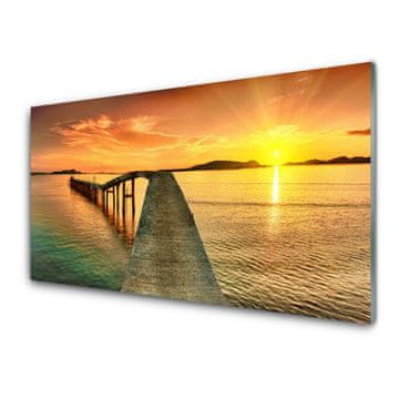 tulup.si Slika na akrilnem steklu Sun landscape morje most 4 obešalnika