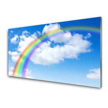 tulup.si Slika na akrilnem steklu Rainbow sky oblaki narava 4 obešalnika