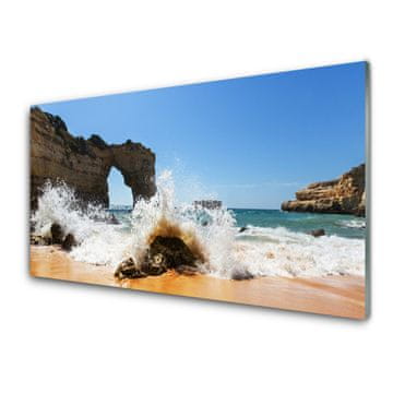 tulup.si Slika na steklu Plaža sea waves landscape 4 obešalnika
