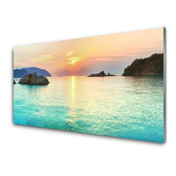tulup.si Slika na akrilnem steklu Sun rocks sea landscape 4 obešalnika