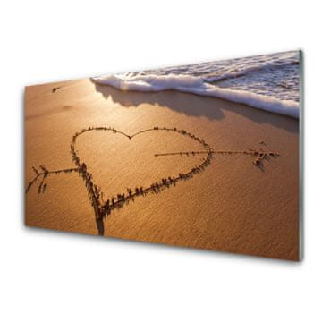 tulup.si Stenska plošča za kuhinjo Sea beach heart art